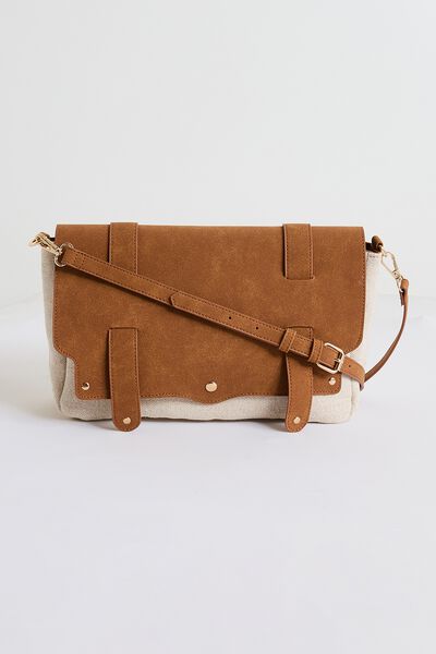 Sac besace bi-matière femme