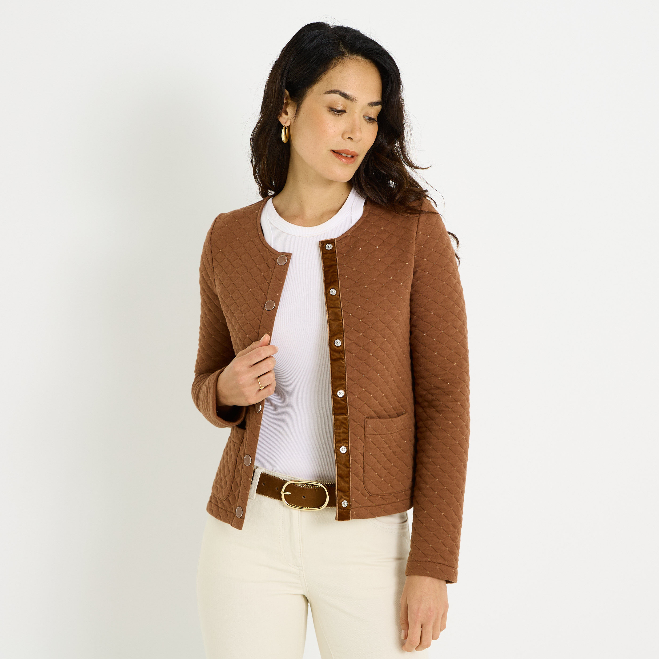 Veste en maille matelass&eacute;e femme 