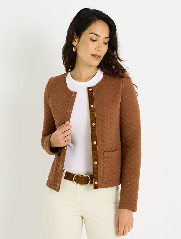 Veste en maille matelass&eacute;e femme 