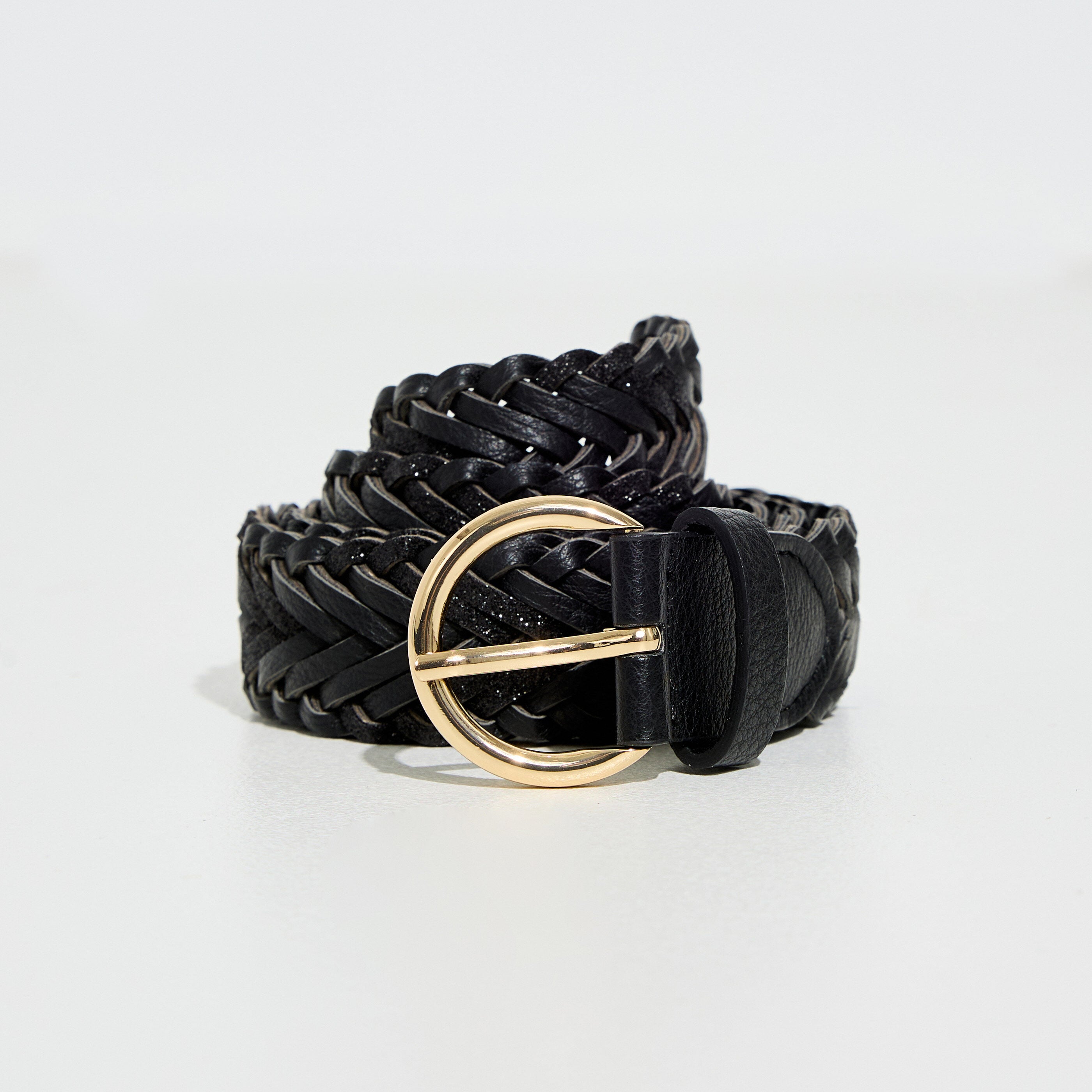 Ceinture tress&eacute;e brillante femme