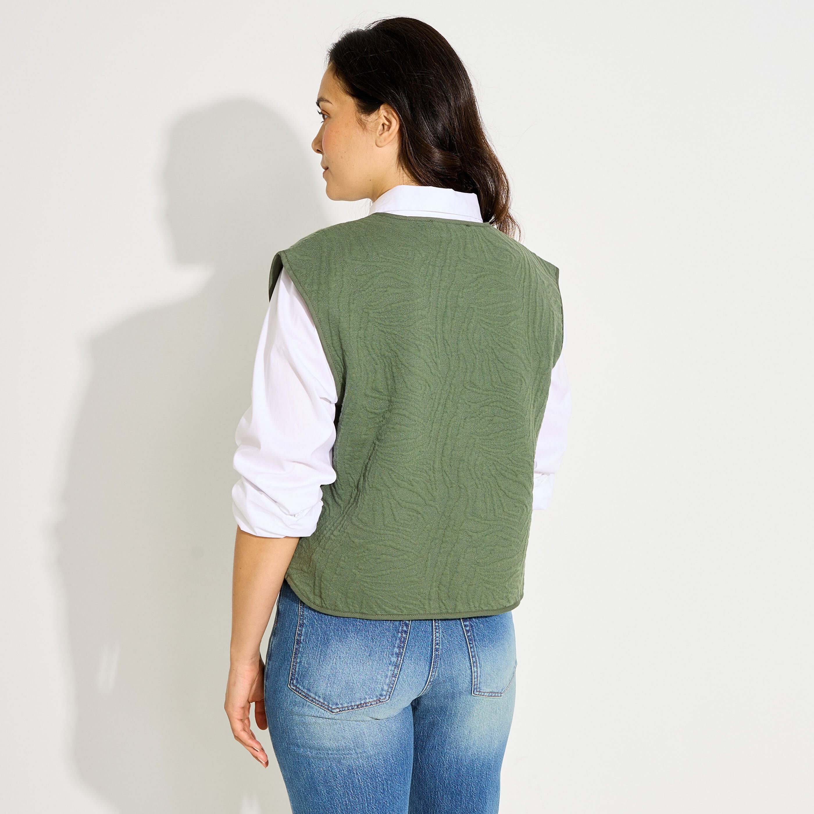 Veste sans manches en maille femme