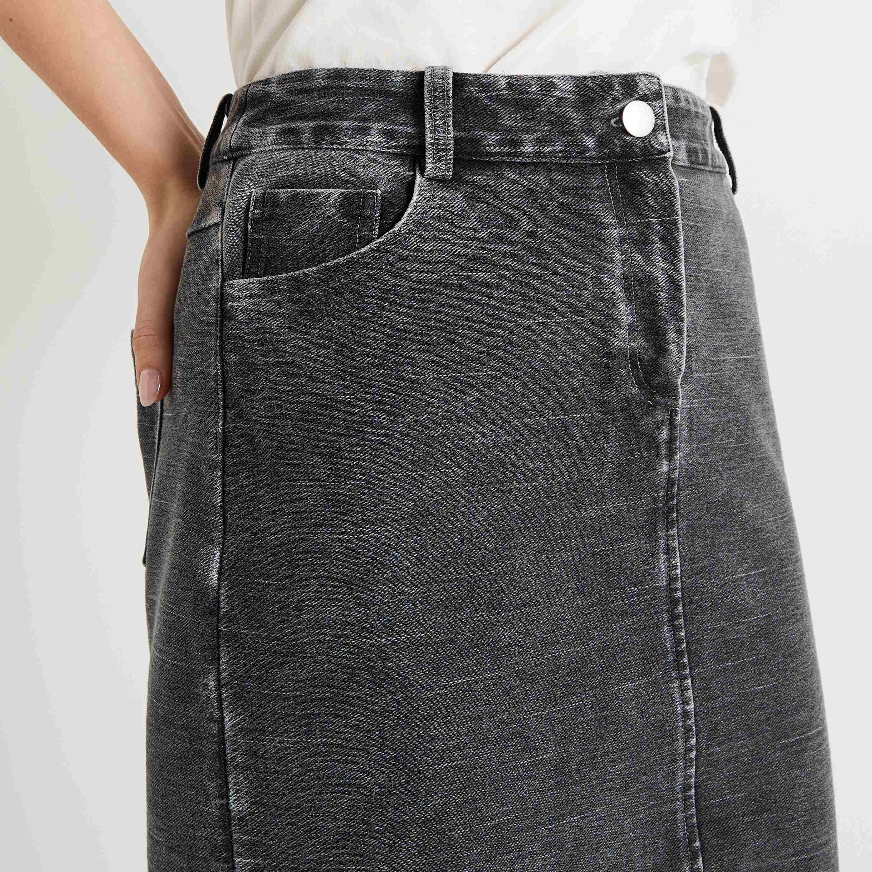 Jupe en maille effet denim femme