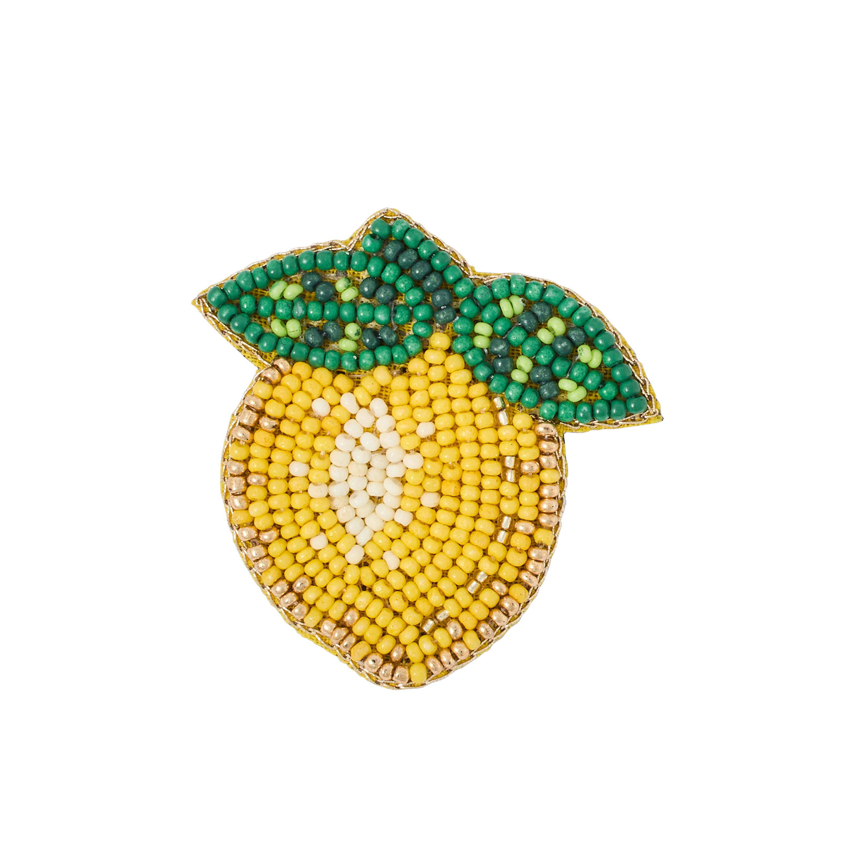 Broche citron brod&eacute; femme