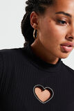 Tshirt coeur ajouré femme