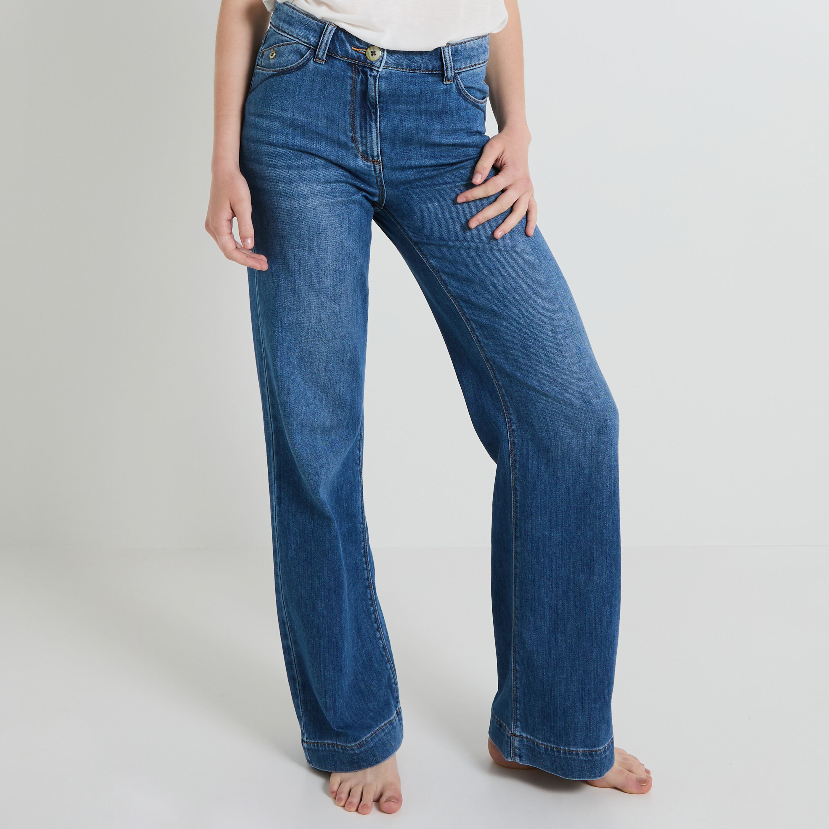Jean flare MALIBU femme STONE Graindemalice