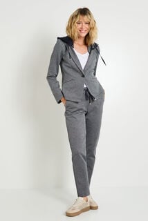 Blazer en maille capuche amovible femme