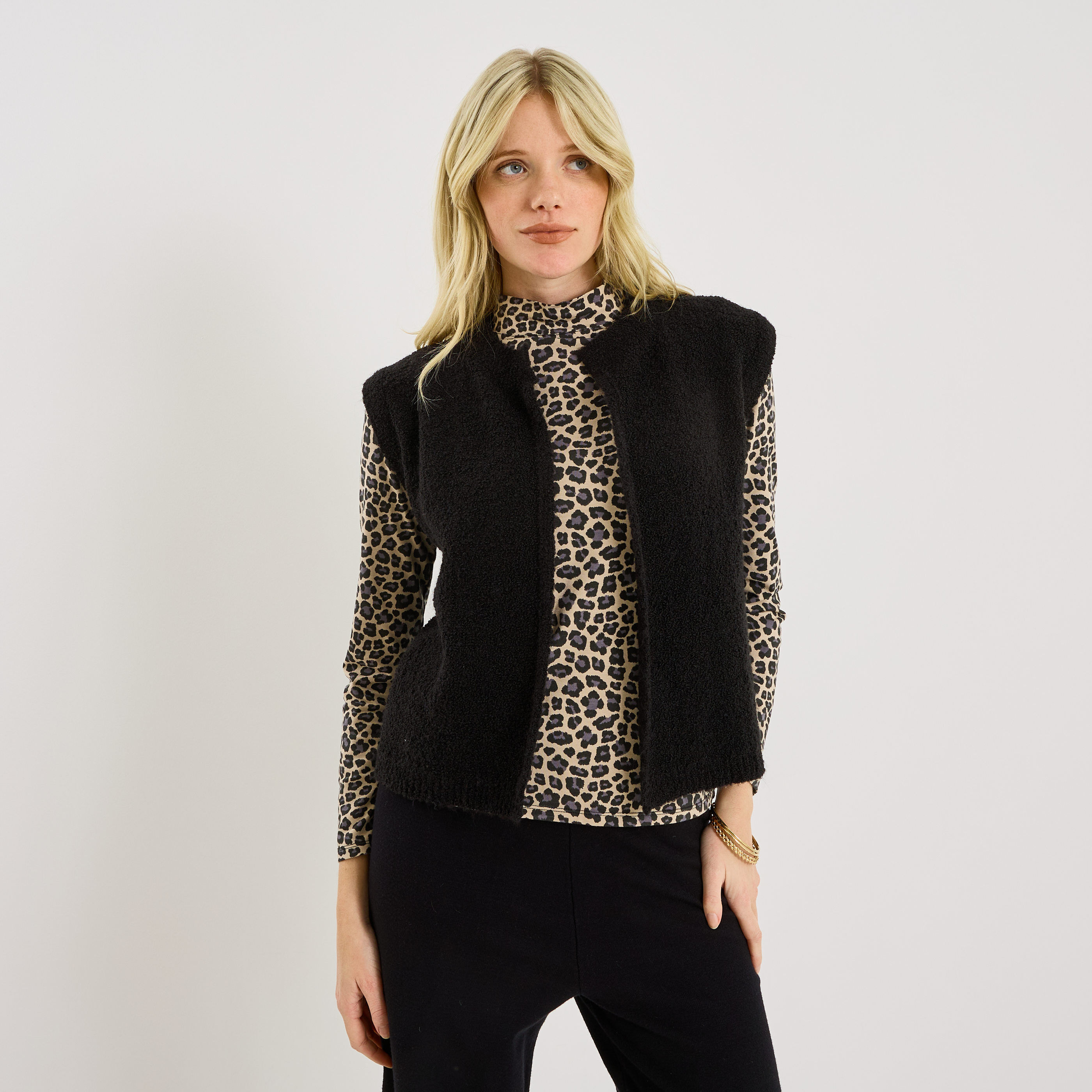 Gilet sans manches uni femme