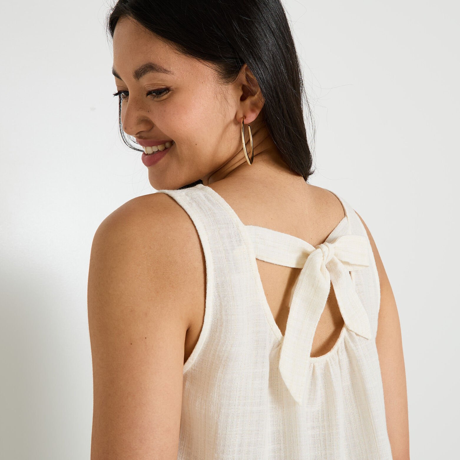 Top col rond femme