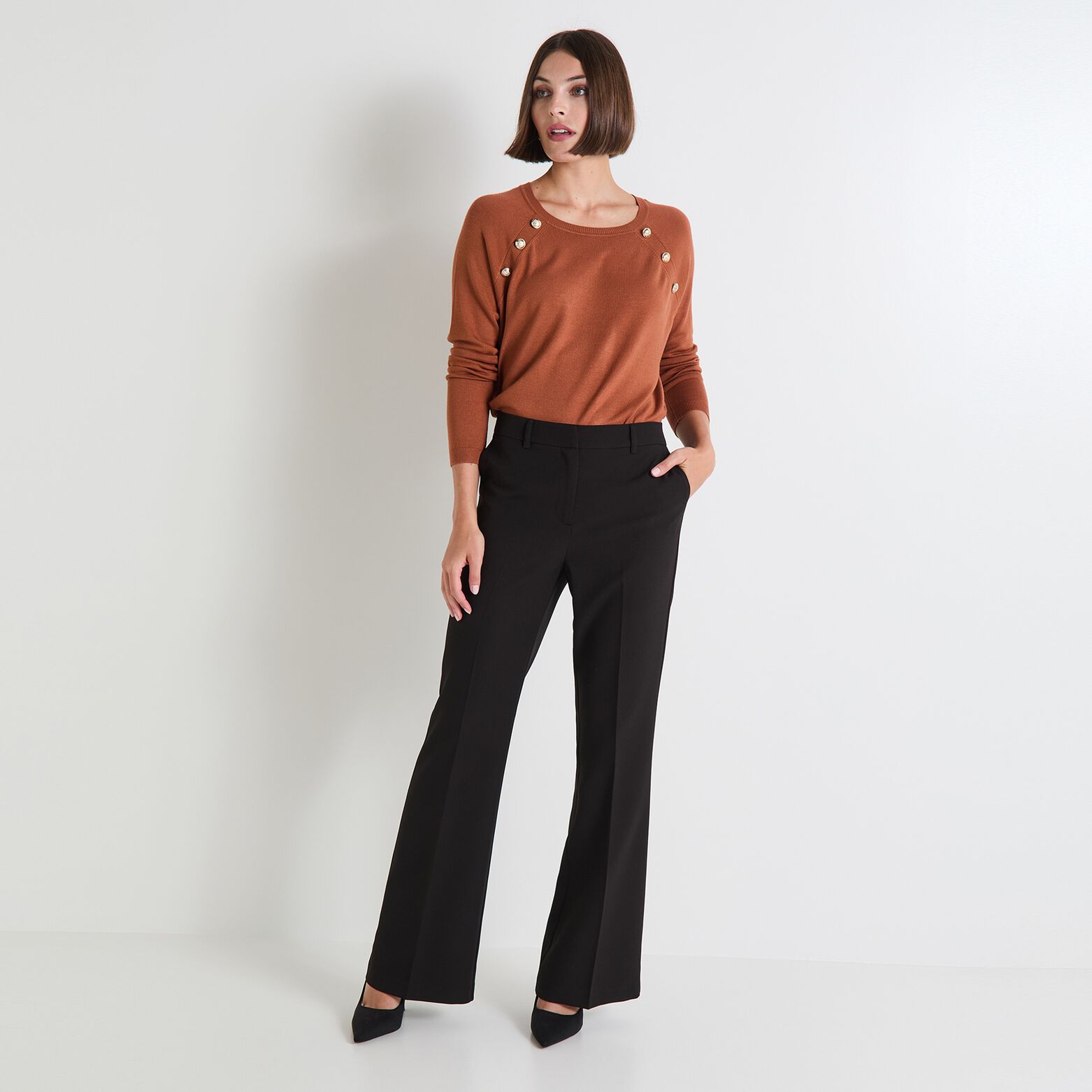 Pull col rond femme