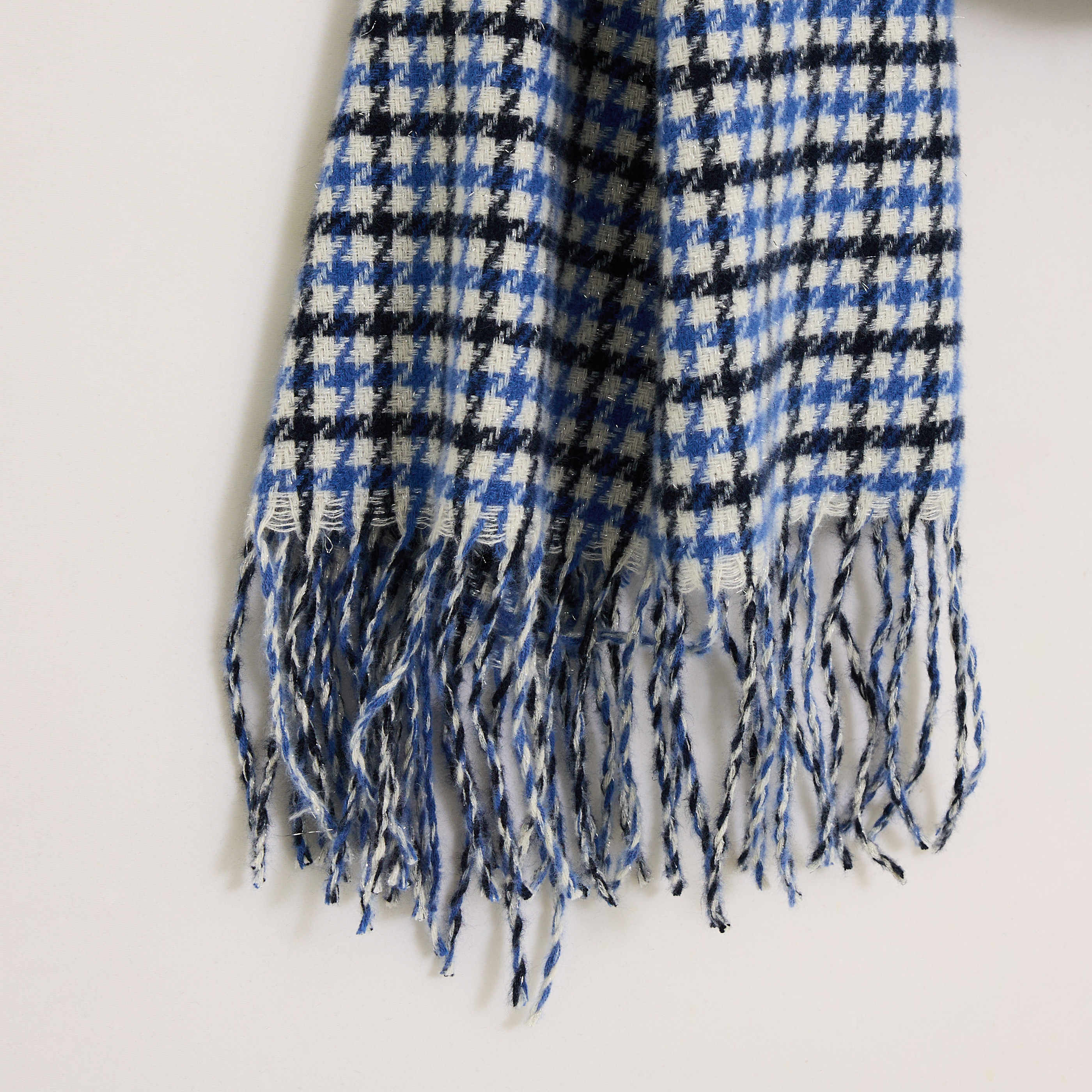 Echarpe motif pied-de-poule femme