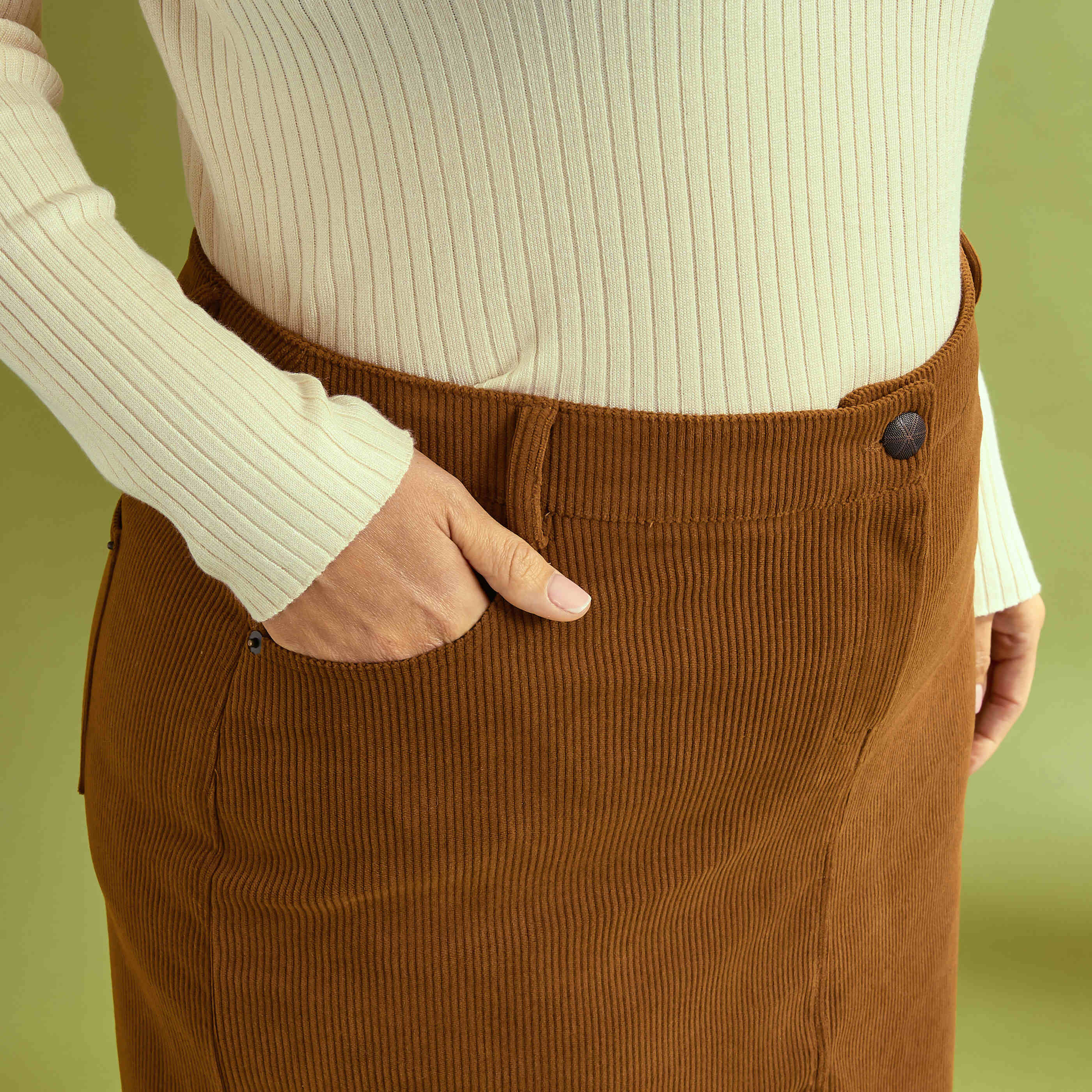 Jupe en velours mi-longue