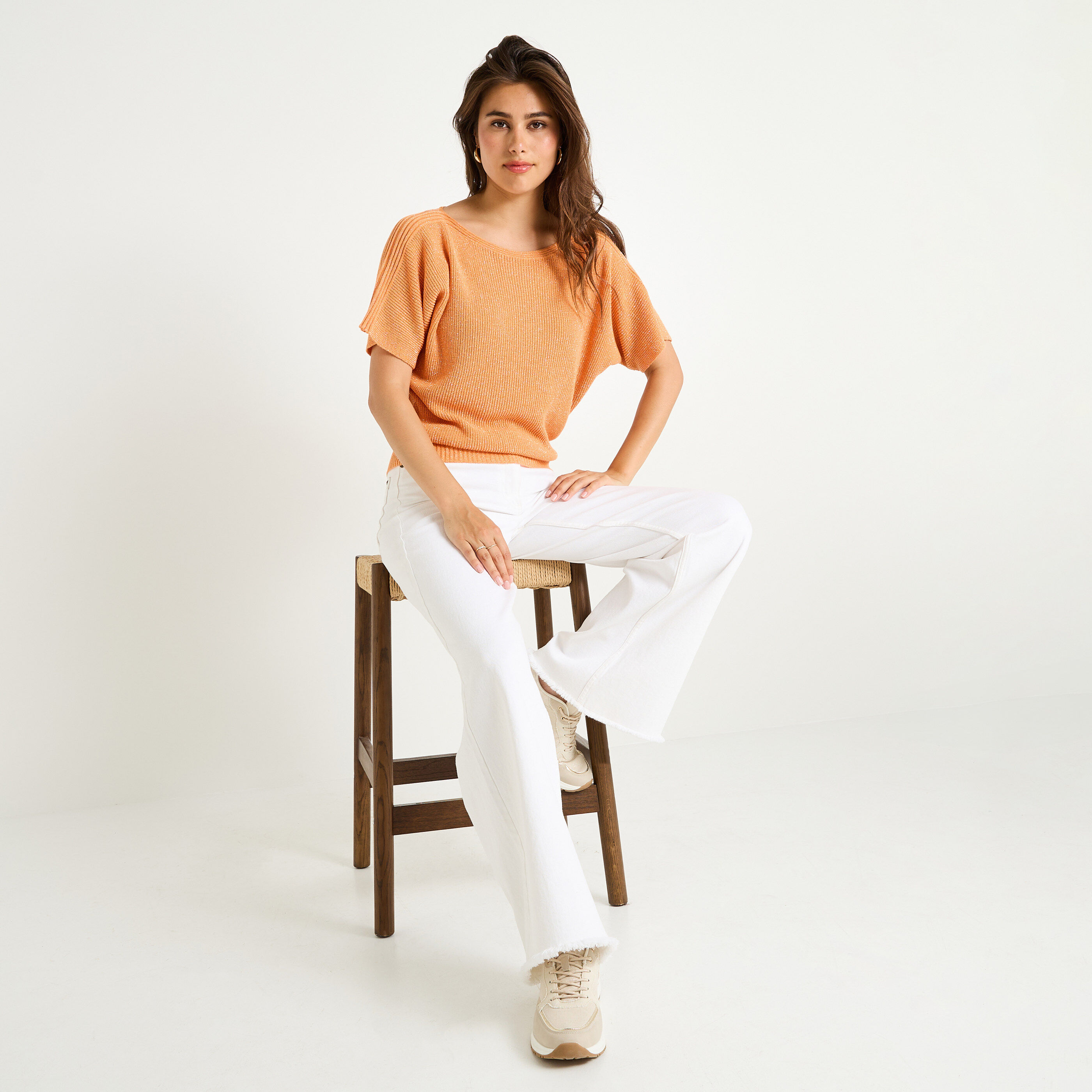 Pull manches courtes femme