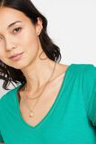 T-shirt manches courtes V femme