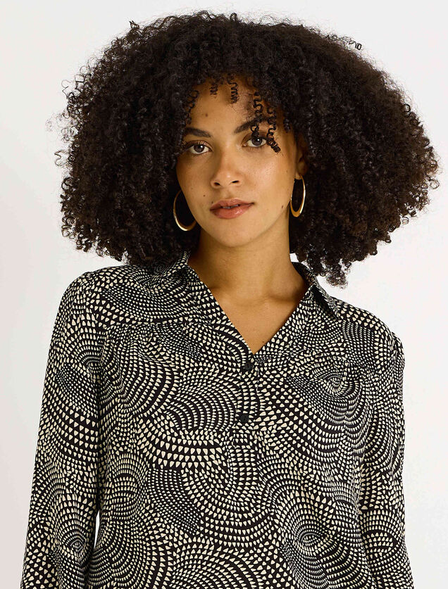 Blouse imprim&eacute; bicolore femme