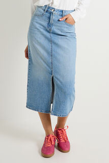 Jupe longue en denim femme