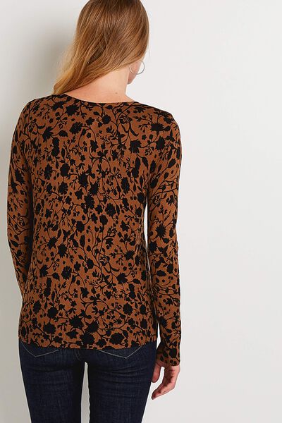Pull fleuri femme
