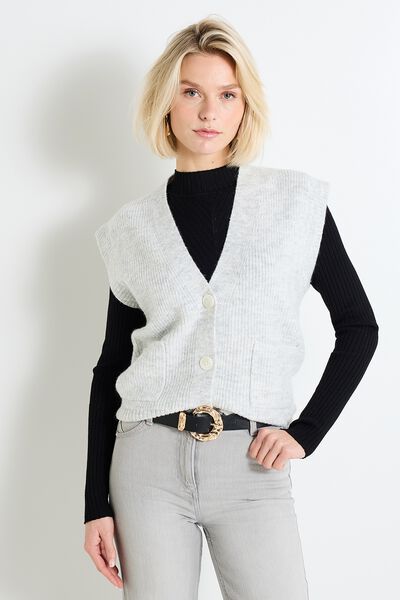 Gilet col V femme