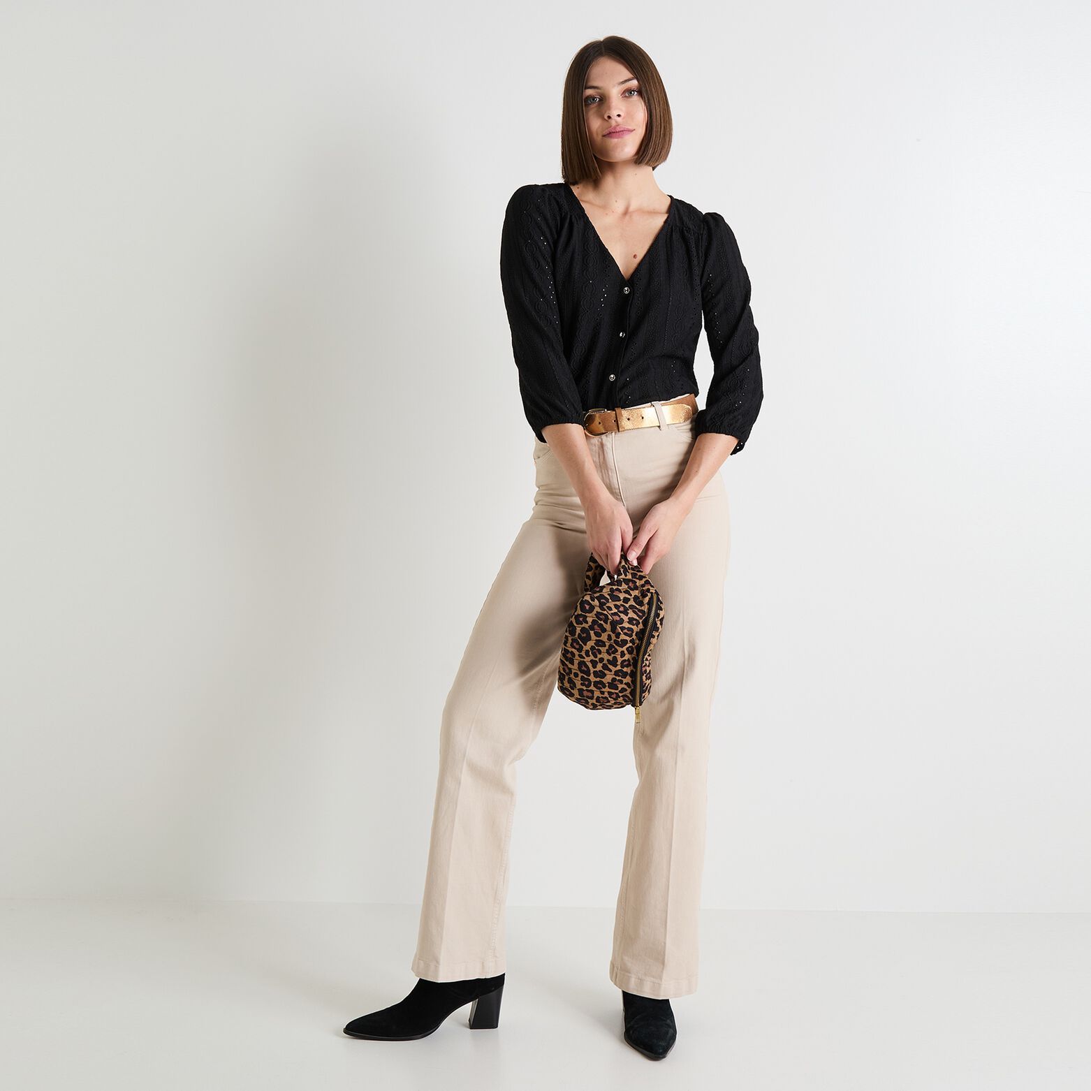 T-shirt col V femme