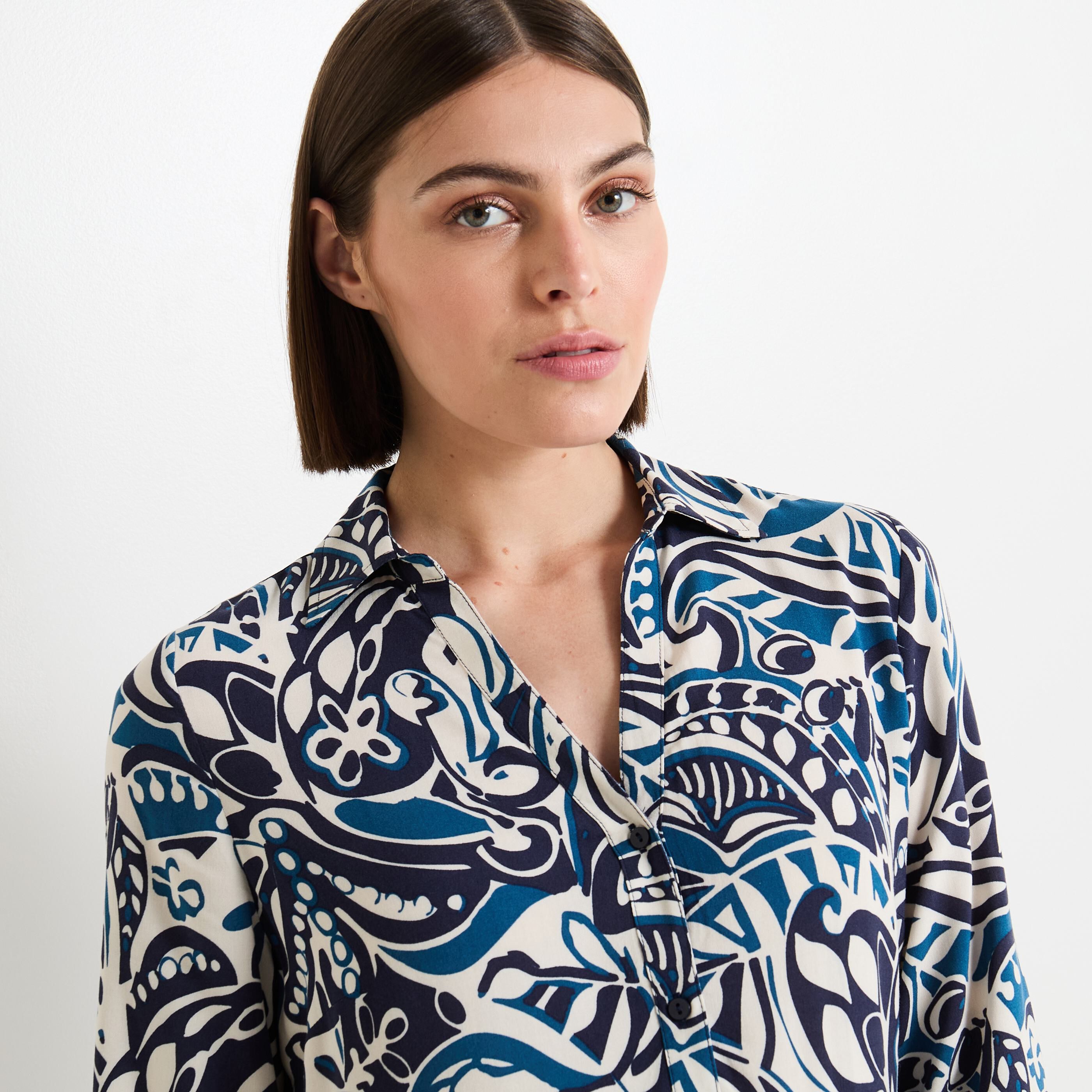 Robe col chemise femme