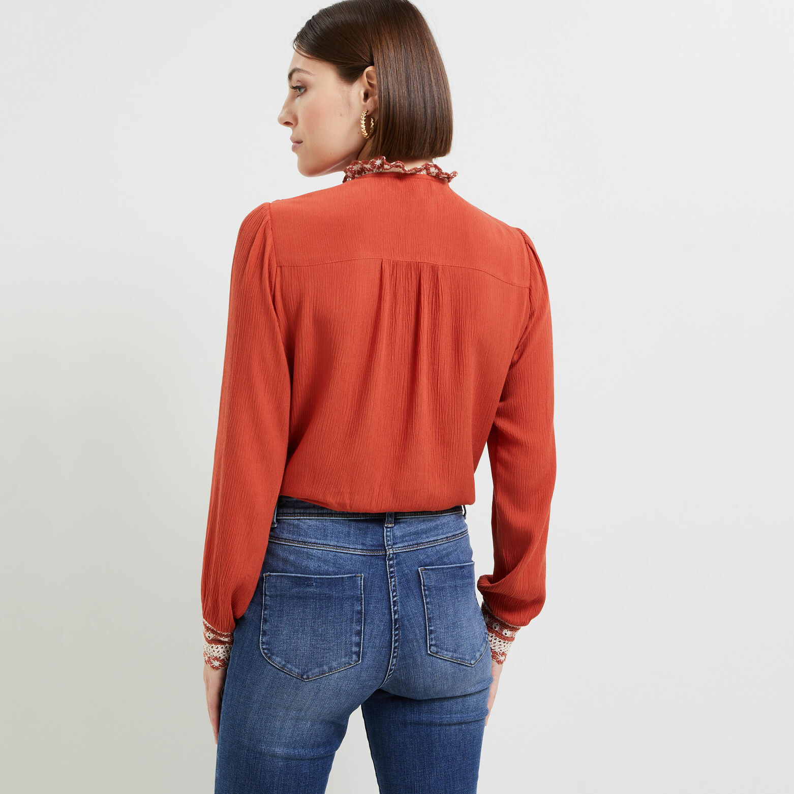 Chemise col montant femme