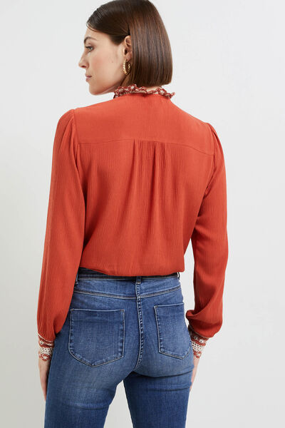 Chemise col montant femme
