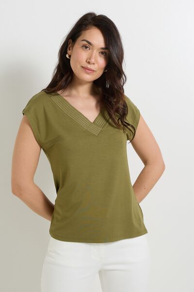 T-shirt col V femme