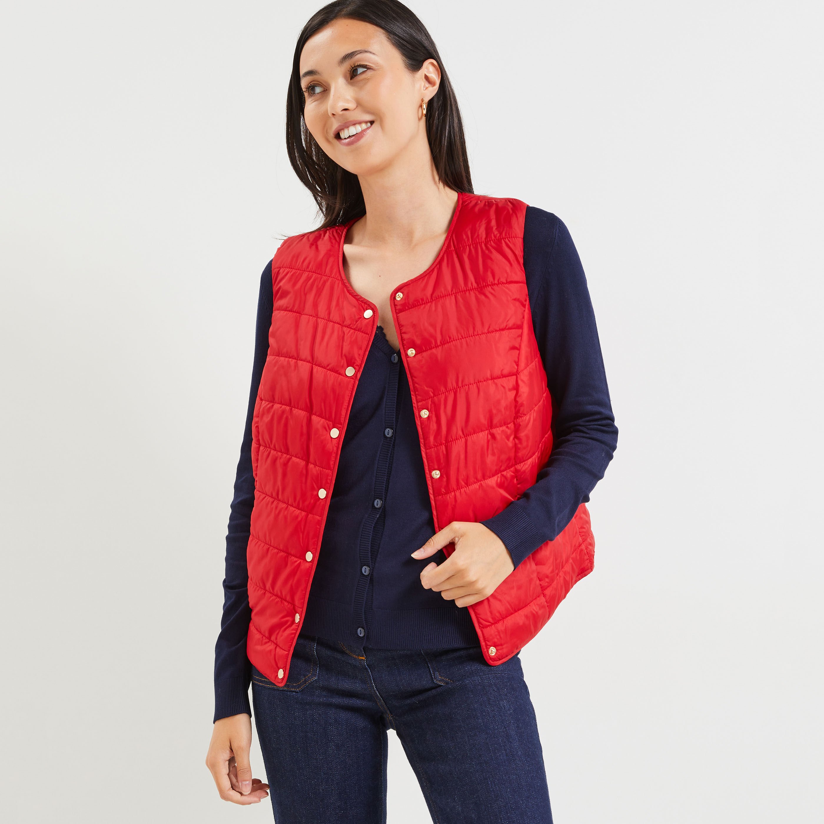 Doudoune rouge sans manche femme discount