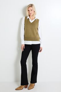 Pull col V femme
