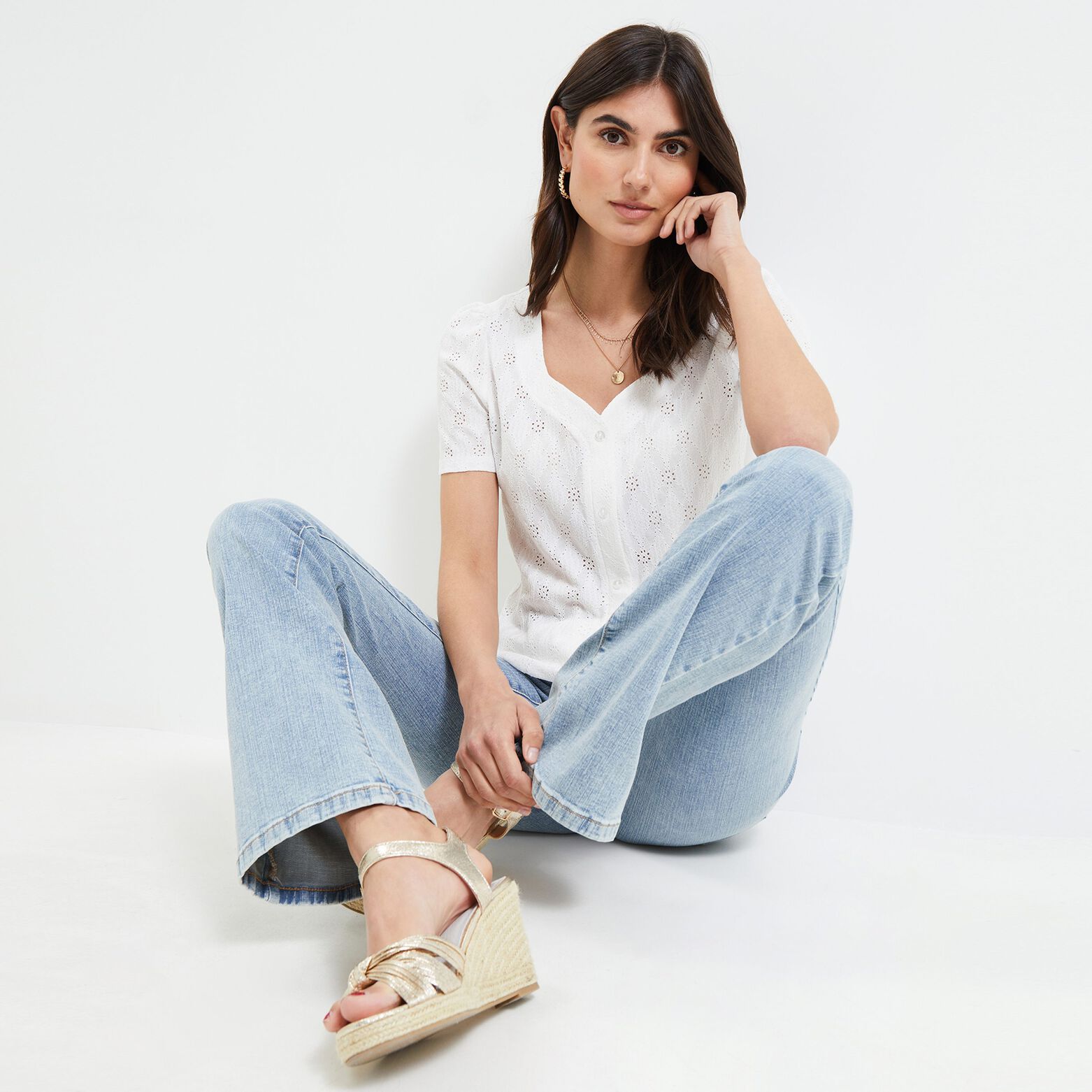 Tshirt maille ajourée femme