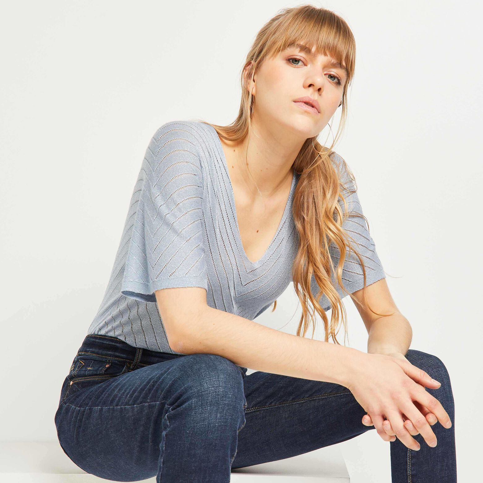Pull ajouré femme