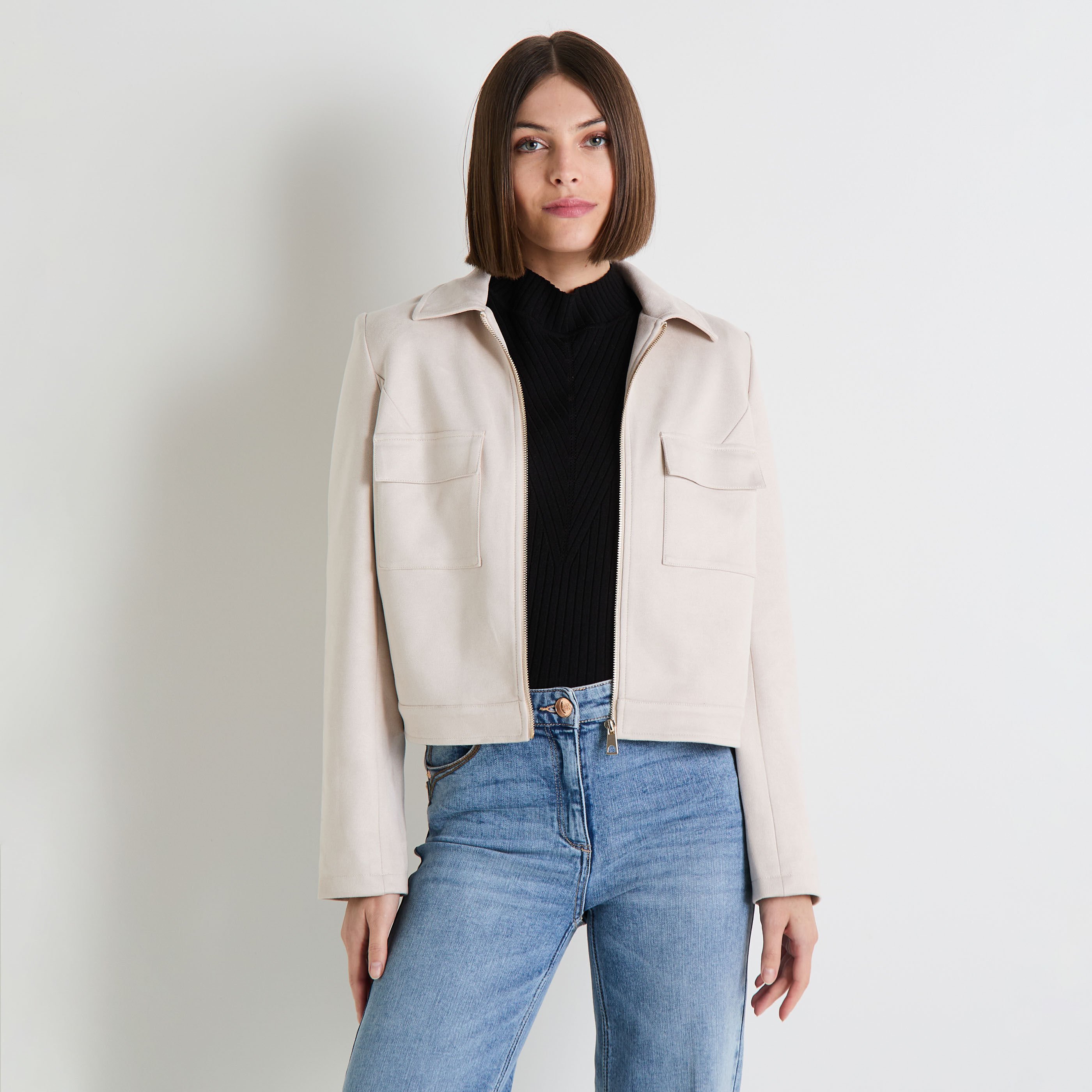 Blouson su&eacute;dine femme