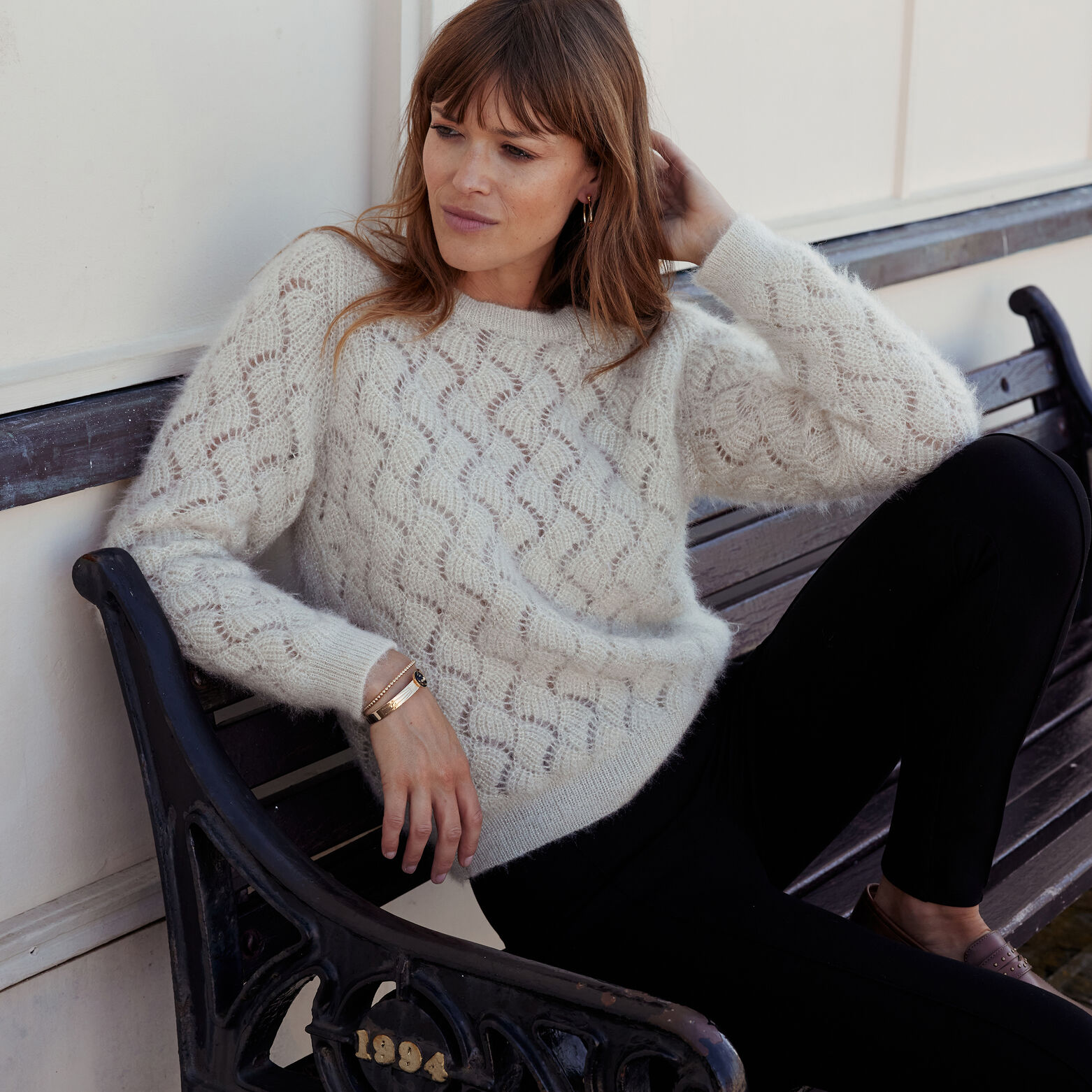 Pull maille ajourée femme 