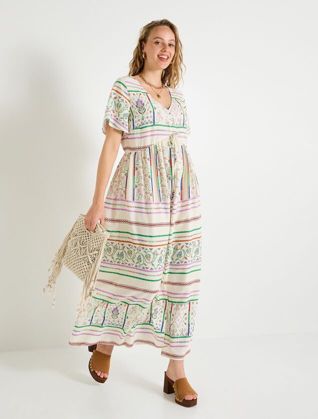 Robe longue bohème imprimée