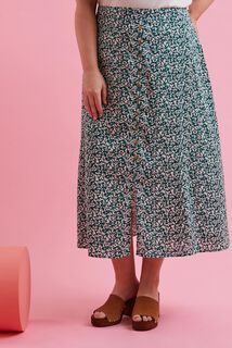Jupe mi-longue boutonnée femme