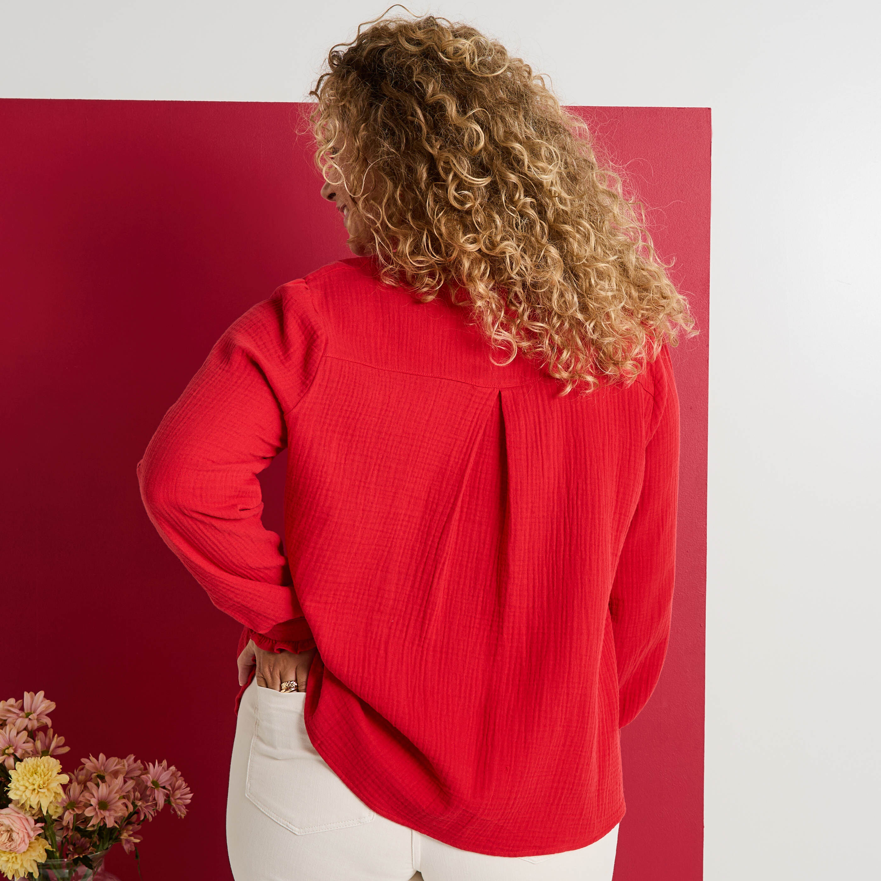 Blouse en gaze de coton femme