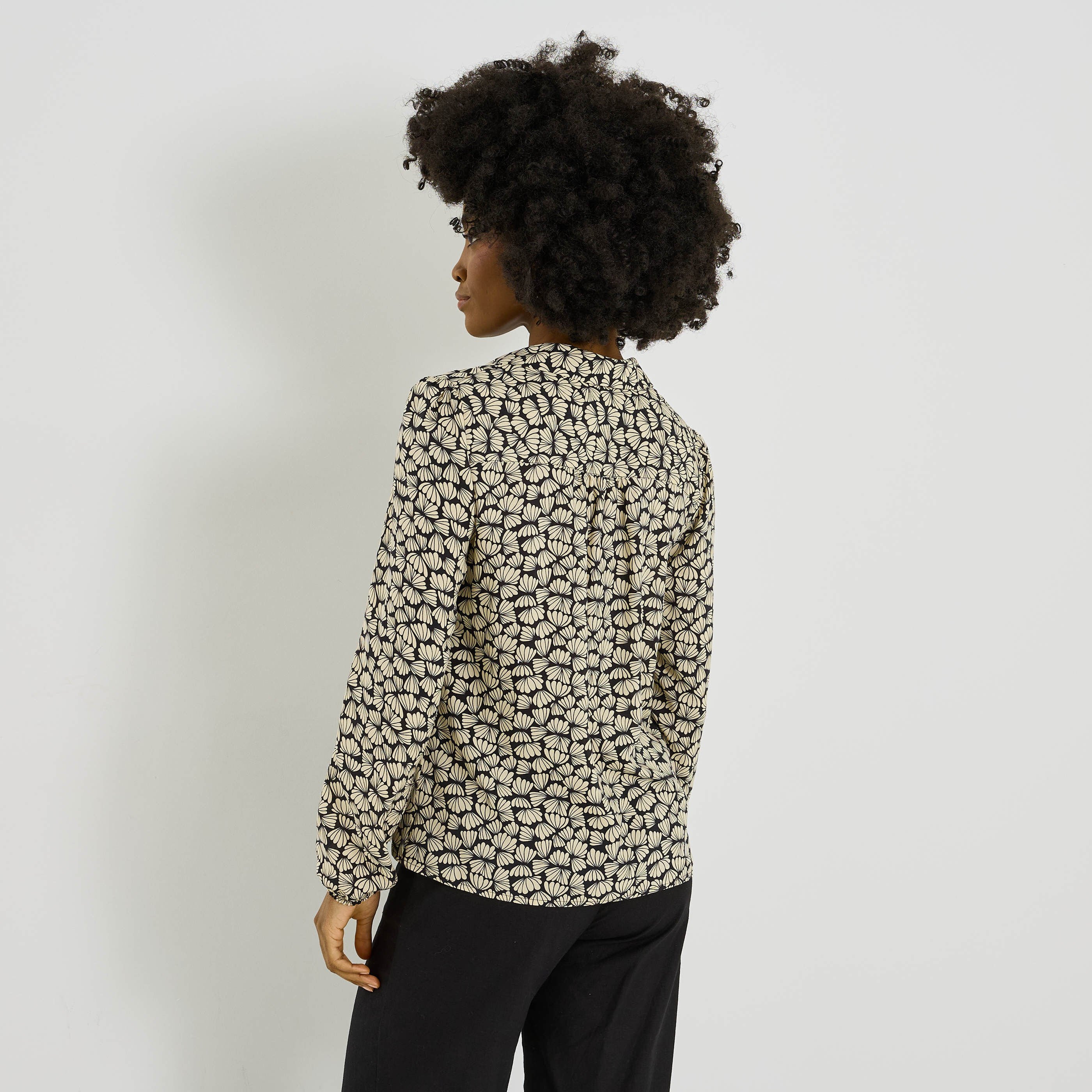 Blouse imprim&eacute; bicolore femme
