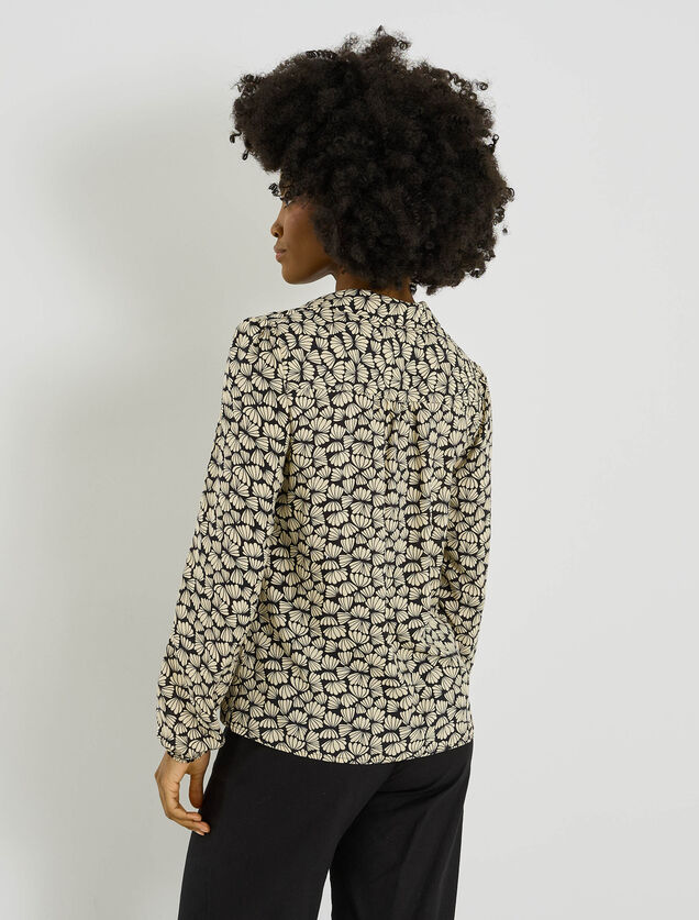Blouse imprim&eacute; bicolore femme