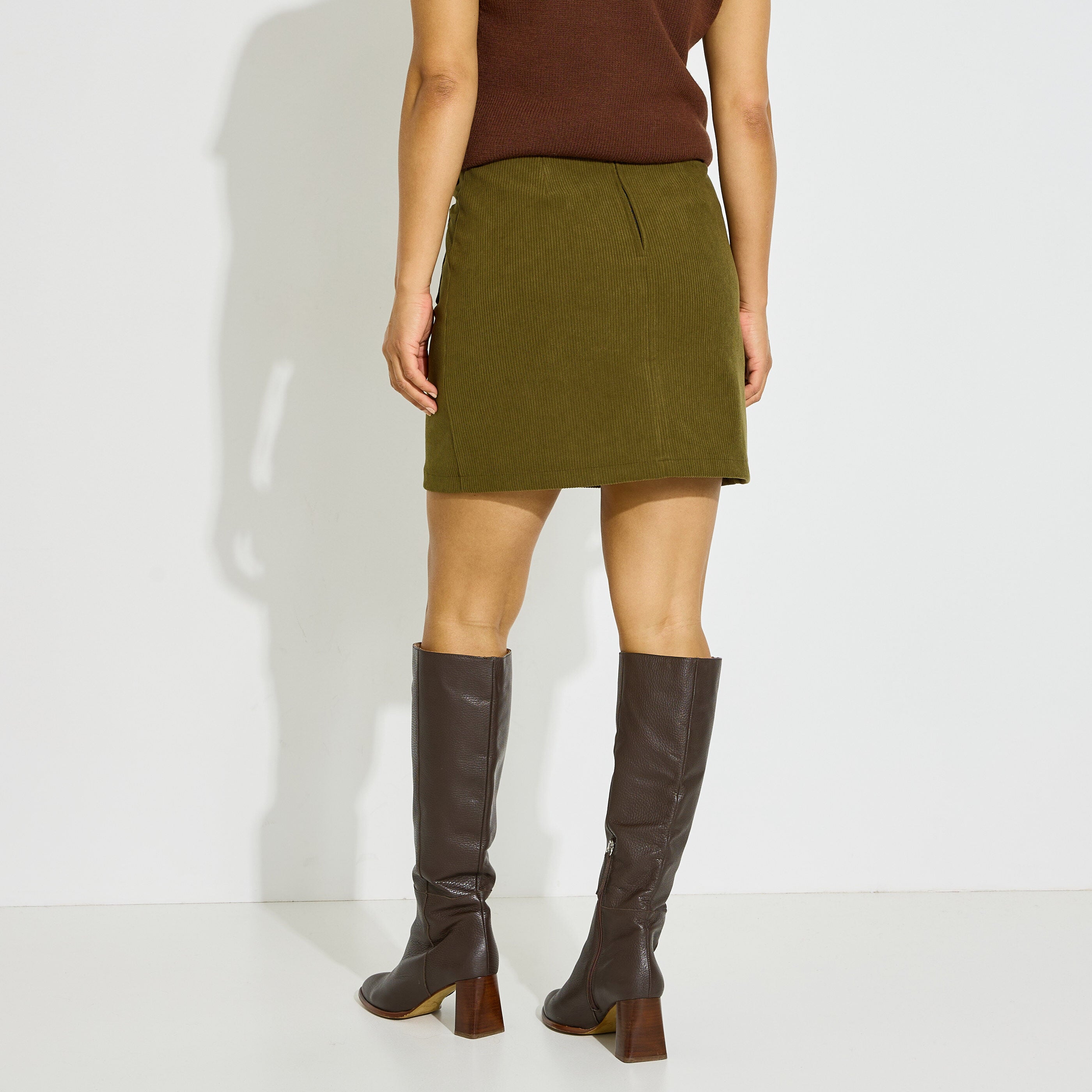 Jupe courte en velours femme