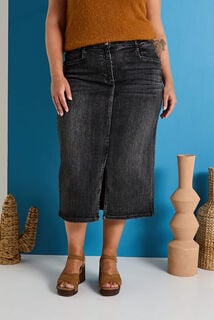 Jupe longue en denim femme