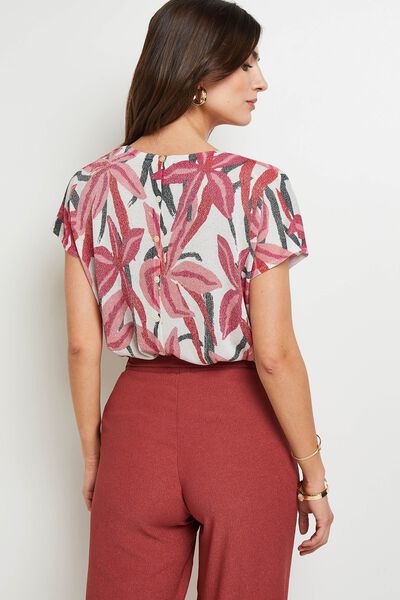 Pull lurex imprimé femme