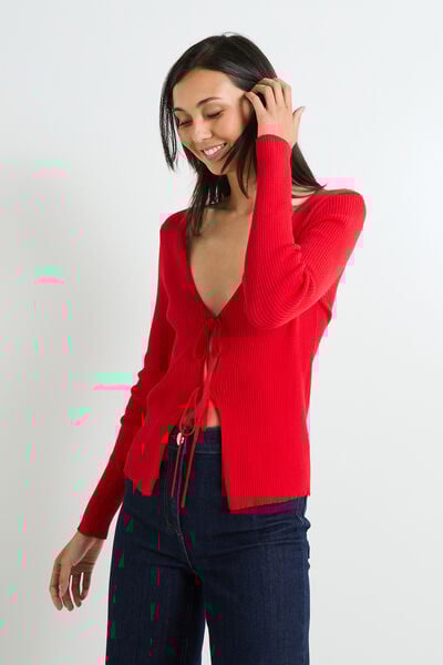 Gilet col V femme