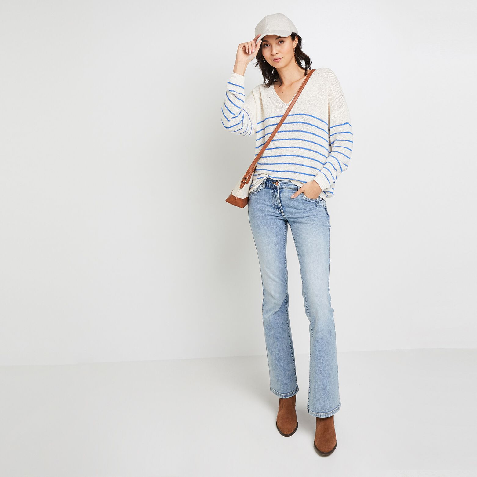 Pull maille col V