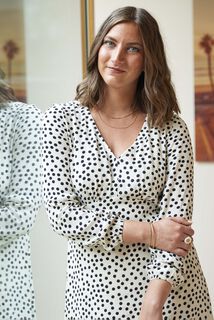 Robe col V manches femme
