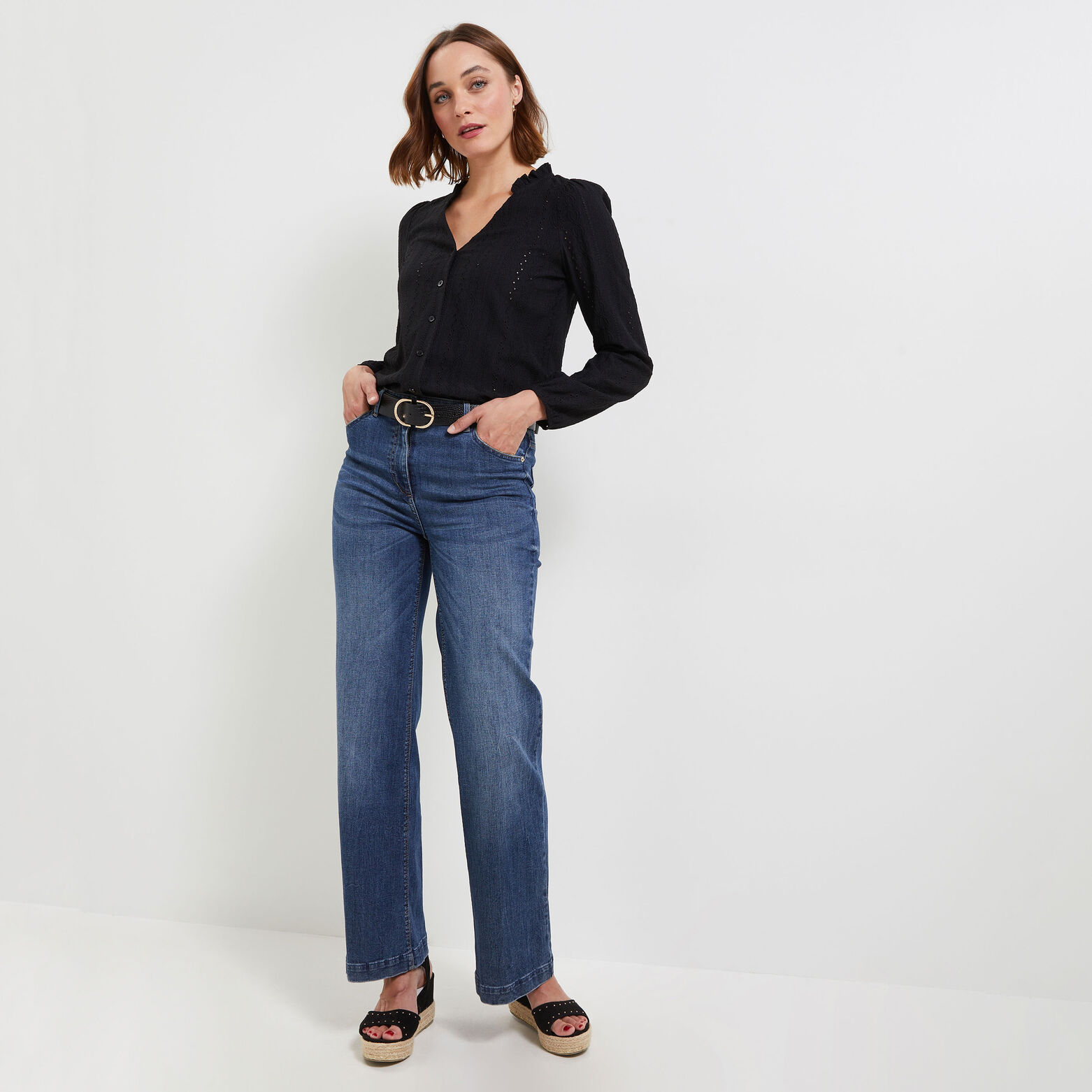 T-shirt col victorien femme