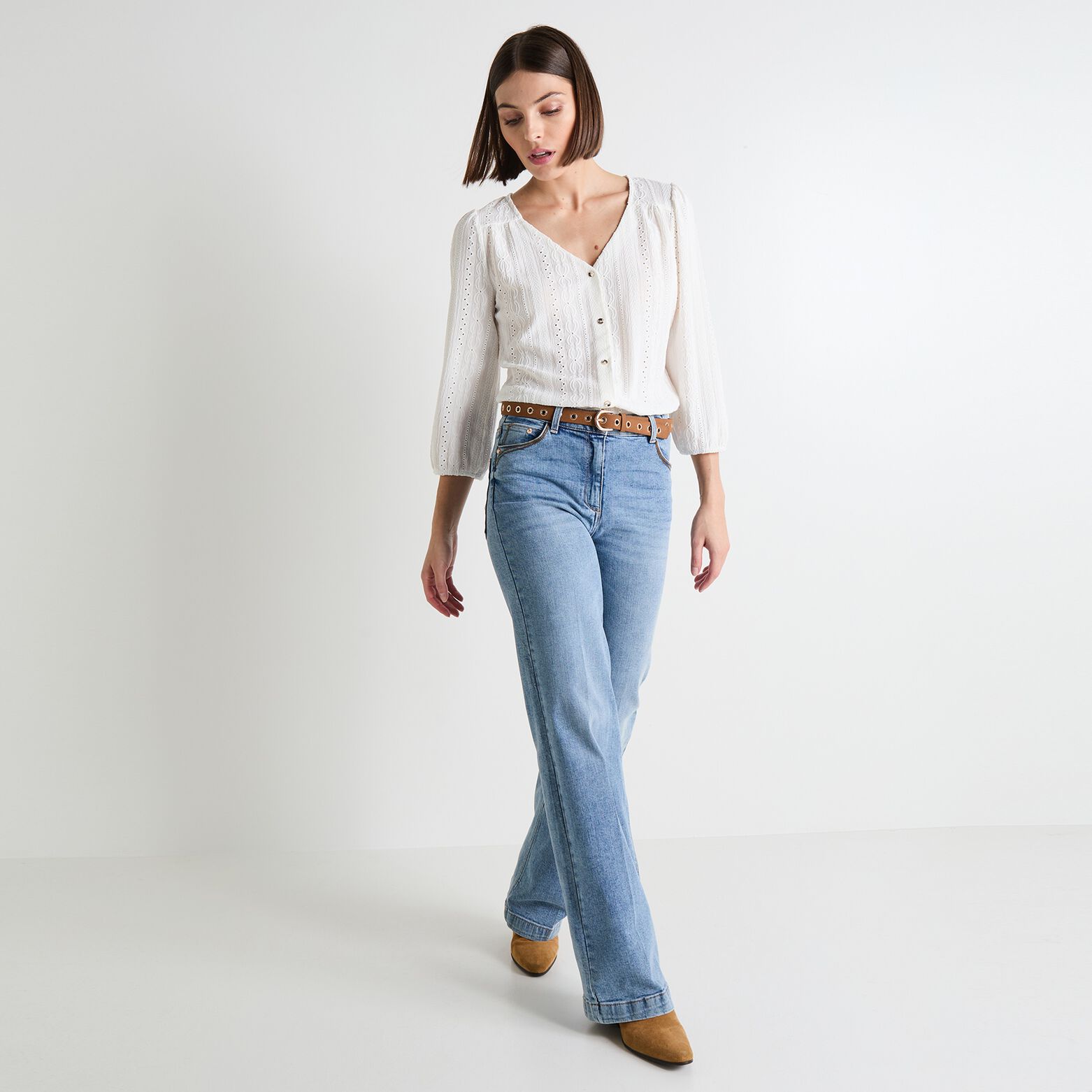 T-shirt col V femme