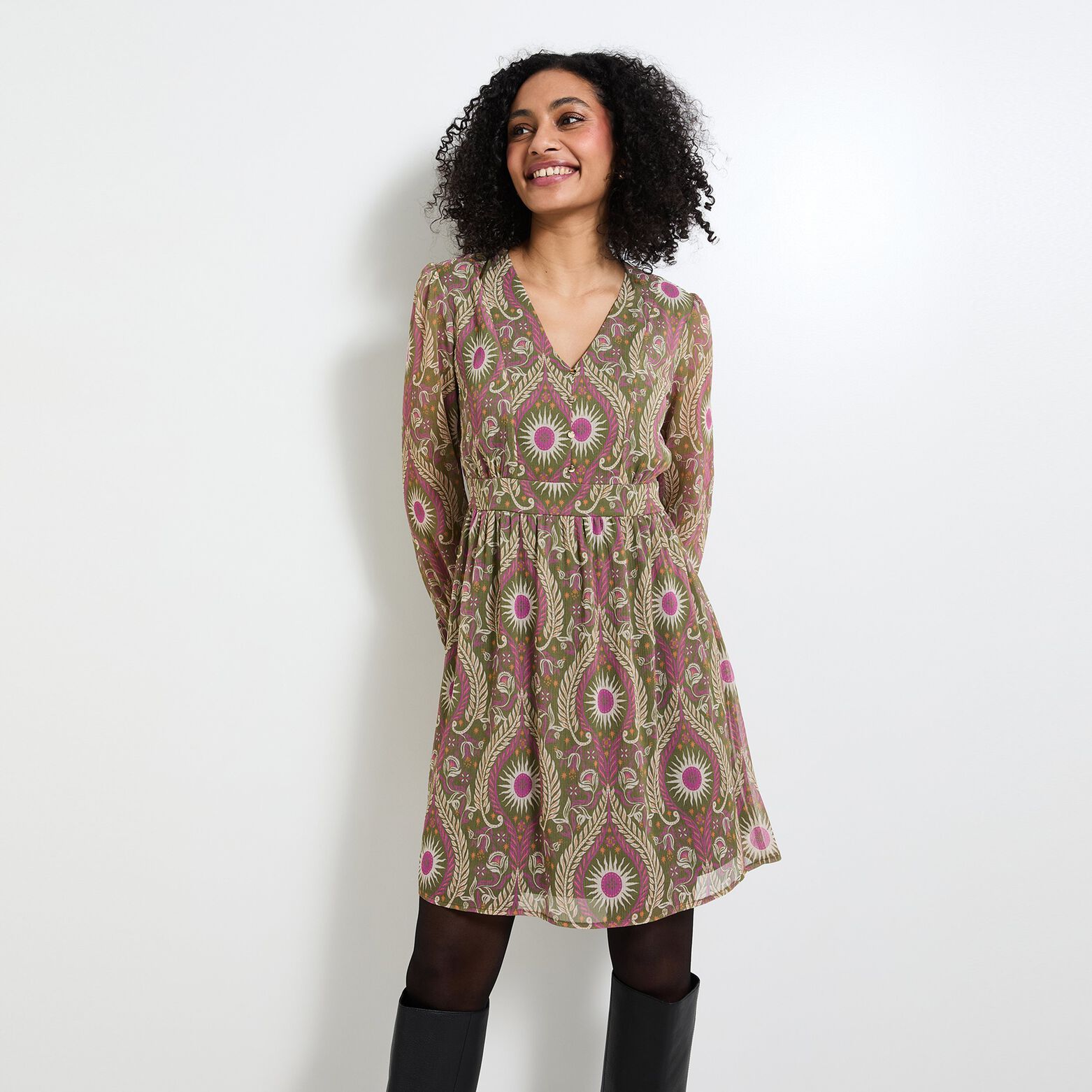 Robe col V femme
