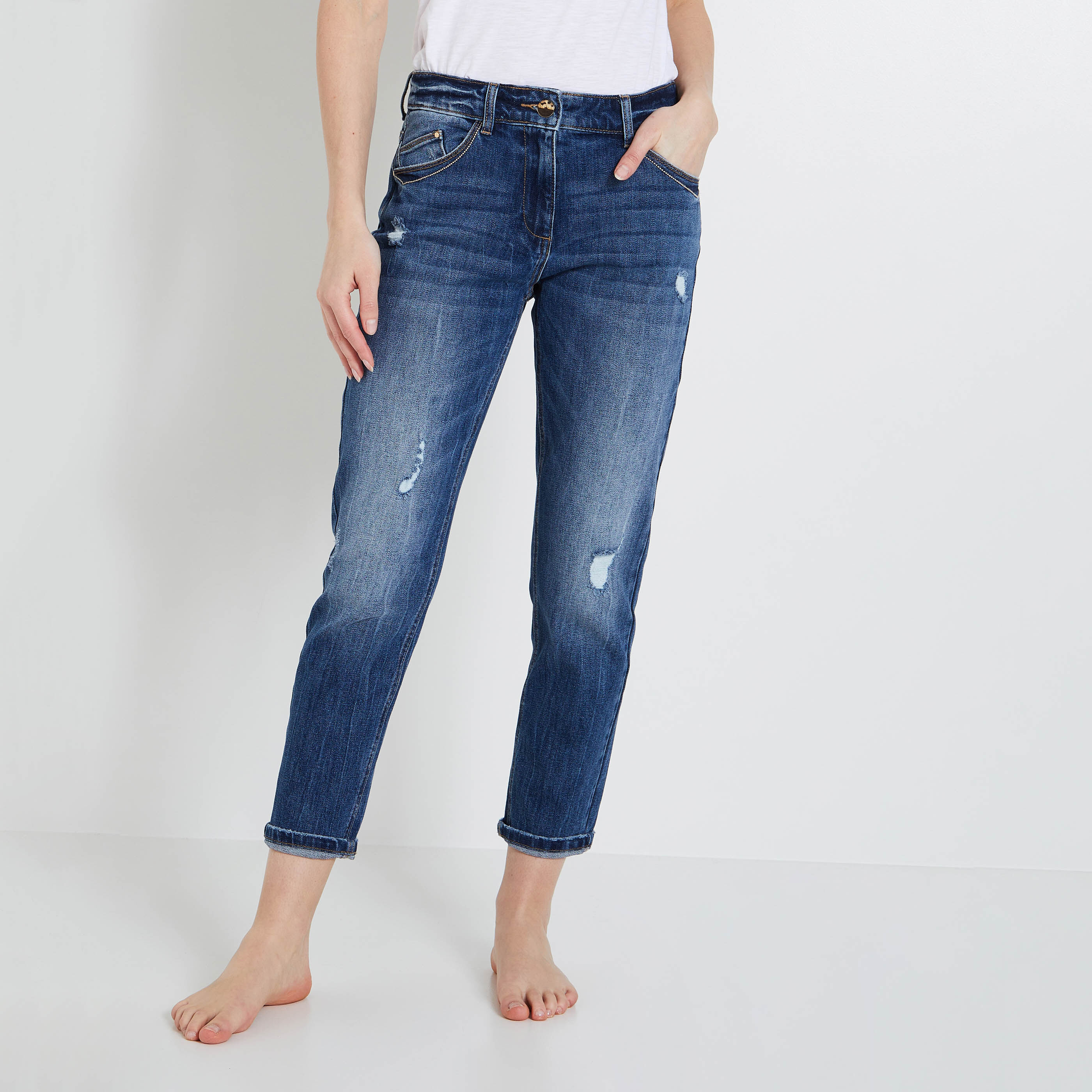 Jean boyfriend SEATTLE femme BRUT | Graindemalice