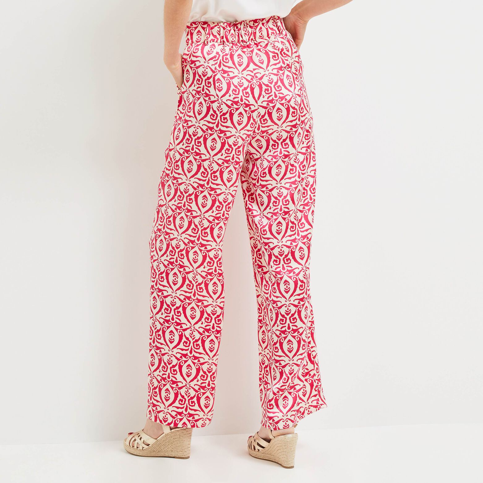 Pantalon satin imprimé femme