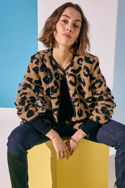 Manteau imprimé léopard femme