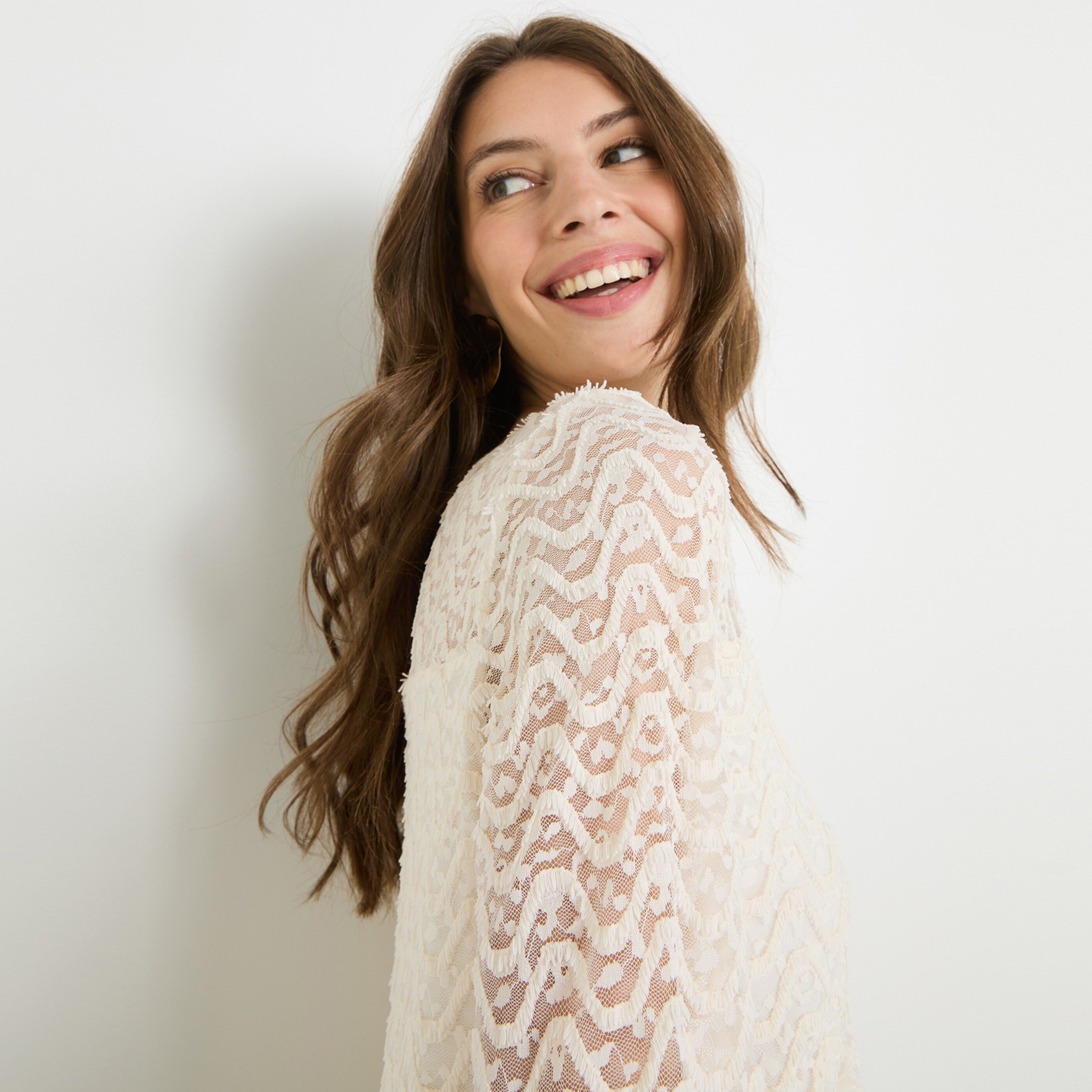 Blouse col rond femme